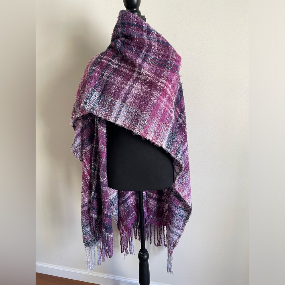 Woolrich Blanket Wrap OS Ultra Soft Cozy Cabincore Farmhouse Becca Purple Plaid